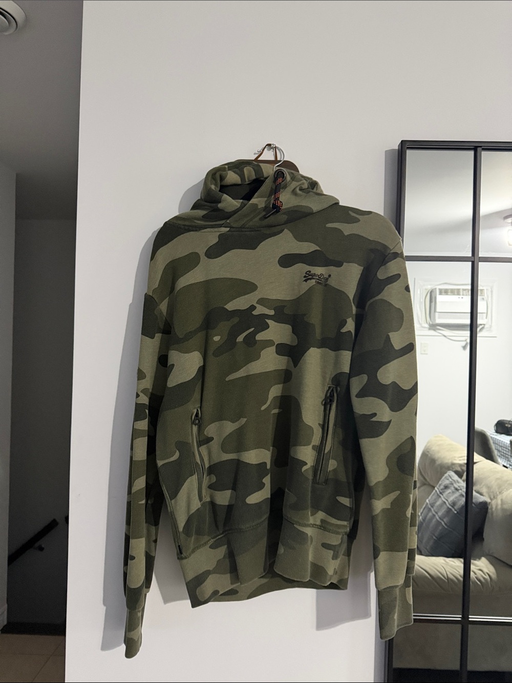 Superdry Men's Olive Camo Hooded Sweatshirt